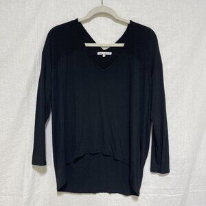 Red Haute Womens Large L Top Tee Shirt Blouse Black 3/4 Sleeves Casual Knit